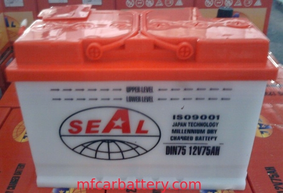 DIN Car Battery, 75 AH 12v Sealed White DIN75 Dry Charged Battery For Volvo / Audi Car